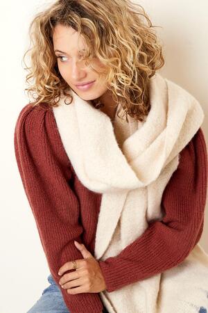 Warm winter scarf solid color off-white Polyester h5 Picture10